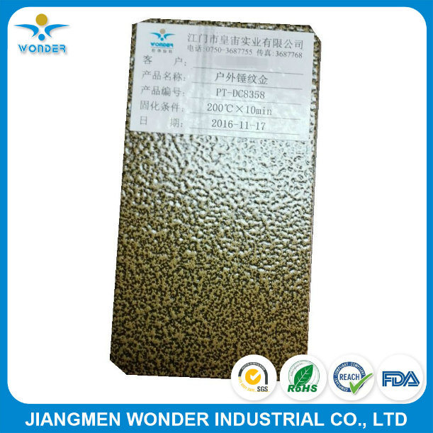 静电喷涂裂纹效果完成金色粉末涂料